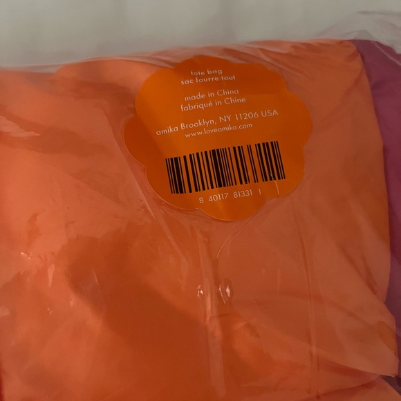 Amika Tote Bag with Pink and Orange Accents - Picture 3 of 8